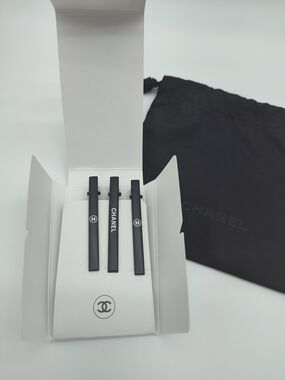 CHANEL Beauté 3 Logo Hair Clips Gift Set w/ Dust Bag & Presentation Sleeve NIB
